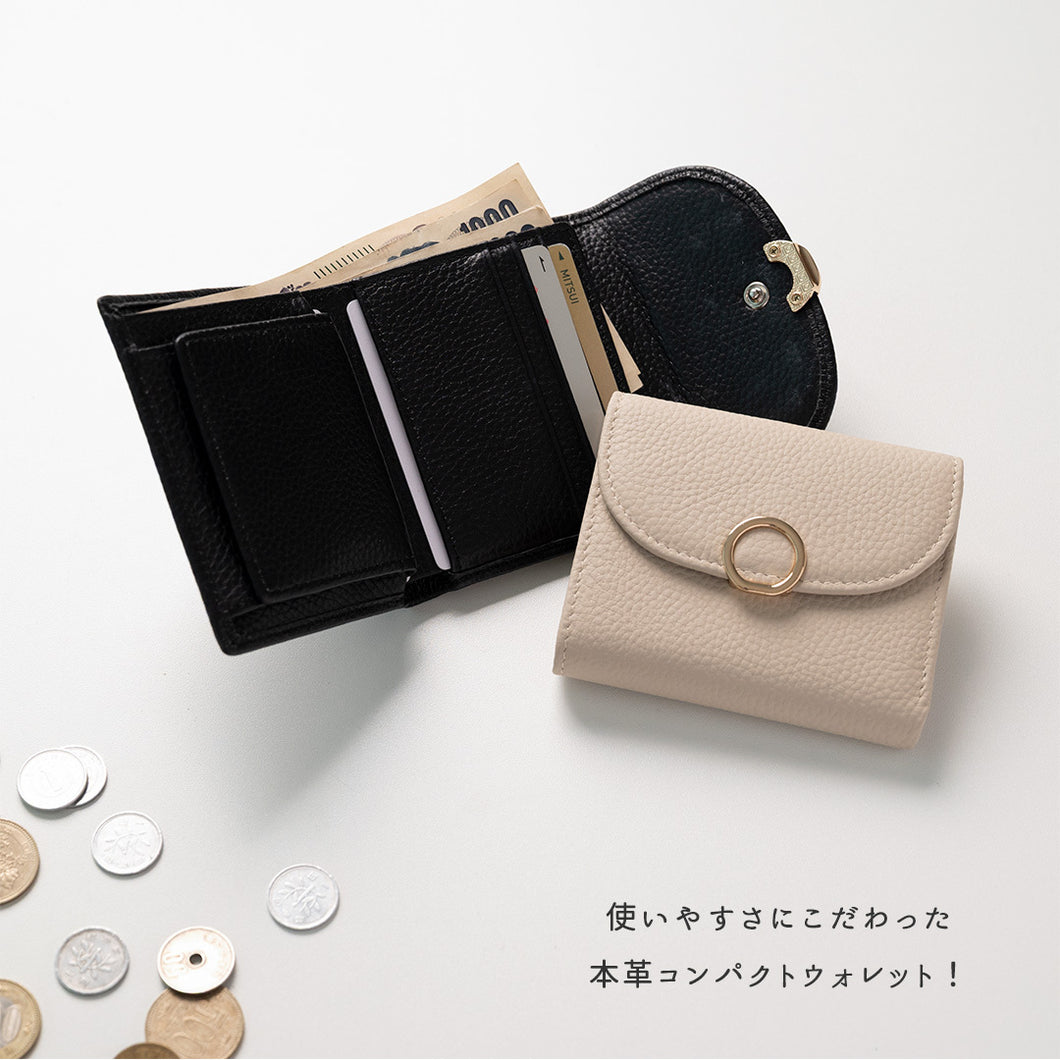BOX型 コインケース付き ウォレット リングパーツ 本革 Nuance 財布