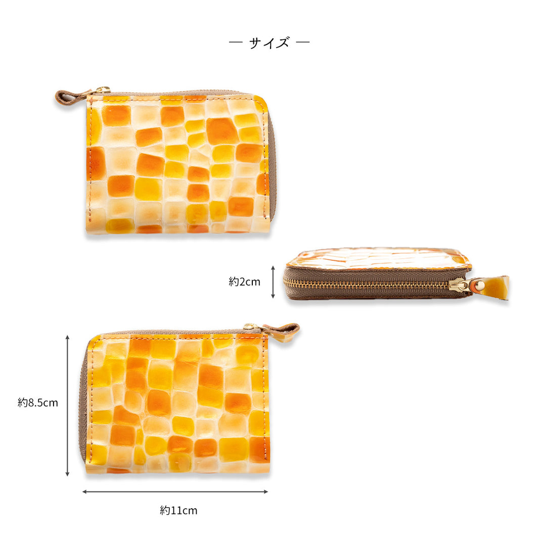 ステンドグラス BOX型コインケース付き L字ウォレット