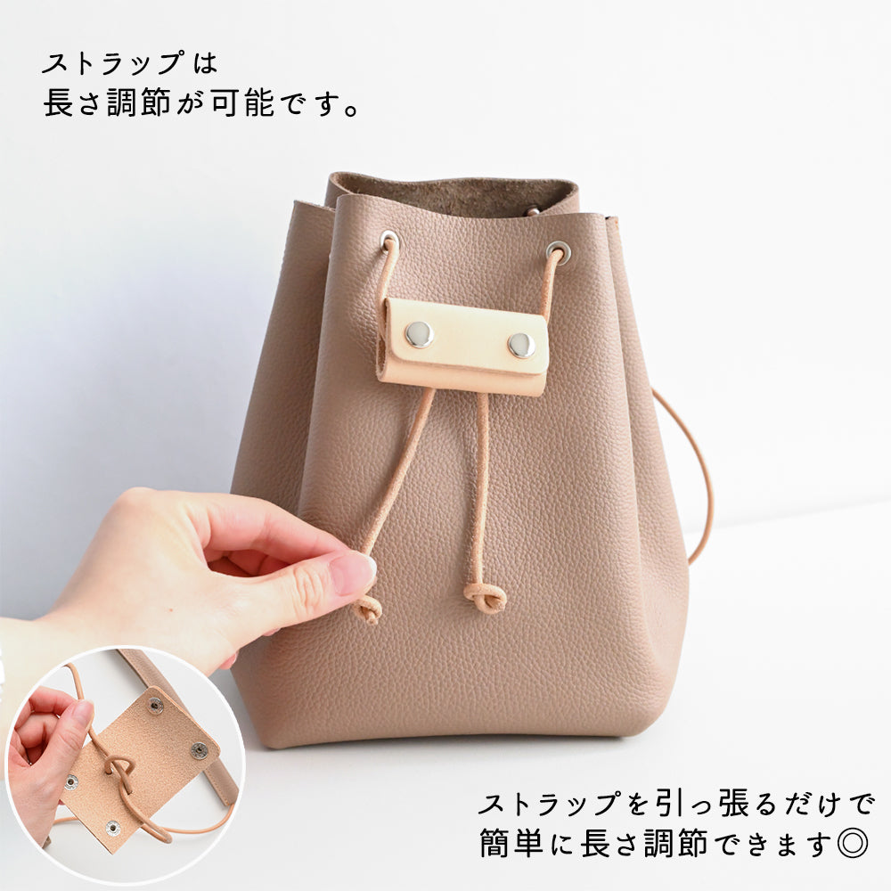 姫路レザー シュリンクレザー 巾着バッグ TKM
