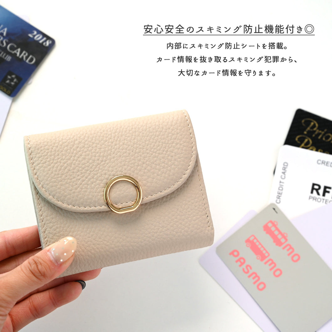 BOX型 コインケース付き ウォレット リングパーツ 本革 Nuance 財布