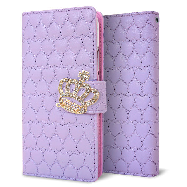 AQUOS zero 801SH SoftBank ハートのキルトデコ 手帳型ケース 耐衝撃