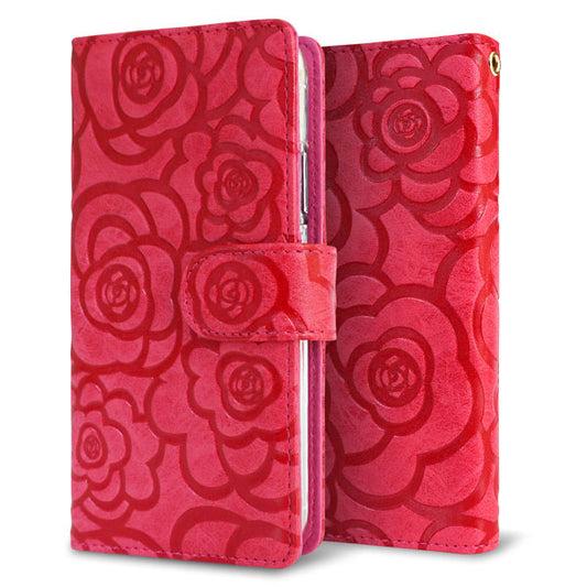 Xperia 10 VI SOG14 au Rose(ローズ)バラ模様 手帳型ケース 耐衝撃
