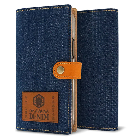 Xperia 10 VI SOG14 au 岡山デニム×本革仕立て 手帳型ケース 耐衝撃