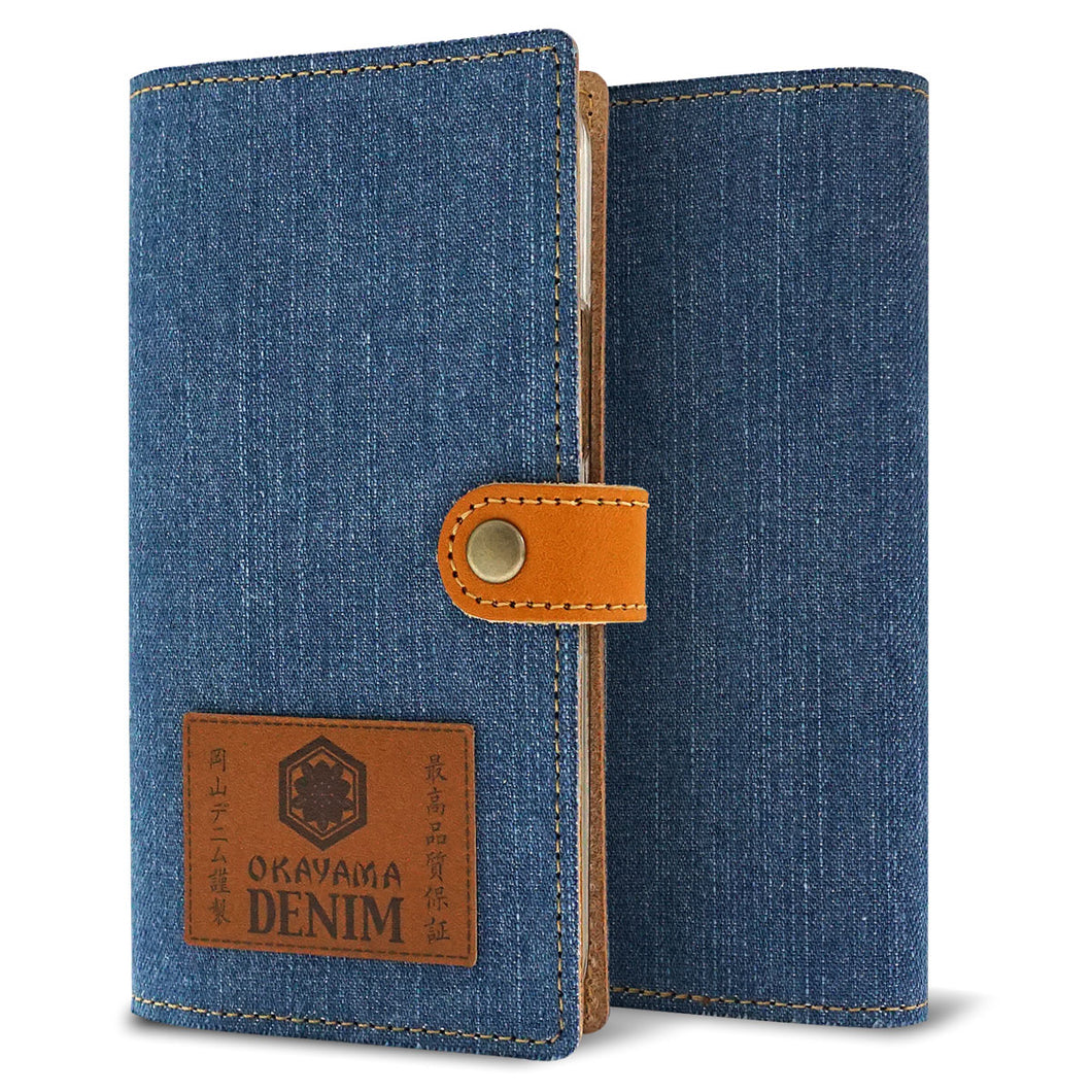 Xperia Z5 SOV32 au 岡山デニム×本革仕立て 手帳型ケース 耐衝撃