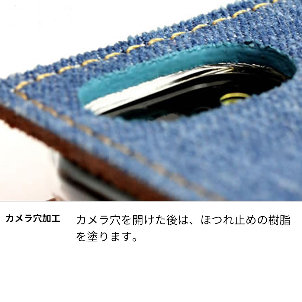 Galaxy S10 SCV41 au 岡山デニム×本革仕立て 手帳型ケース 耐衝撃