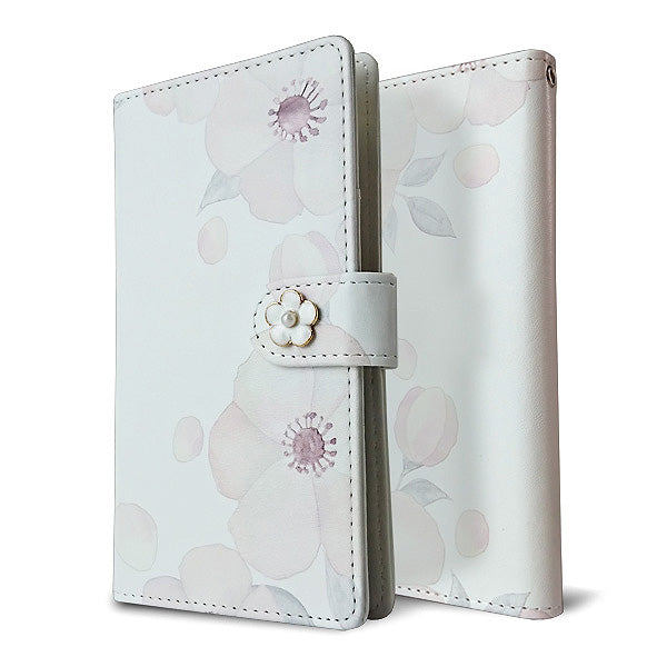 AQUOS R6 SH-51B ドゥ・フルール デコ付きバージョン プリント手帳型ケース 耐衝撃