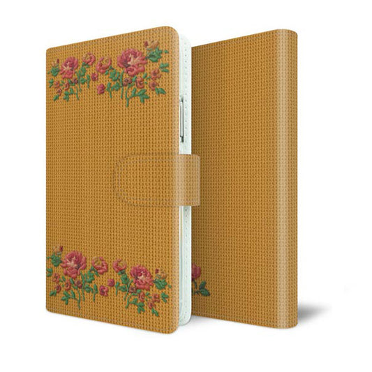 AQUOS sense4 basic A003SH Y!mobile スマホケース 手帳型 全機種対応 花刺繍風 UV印刷 耐衝撃