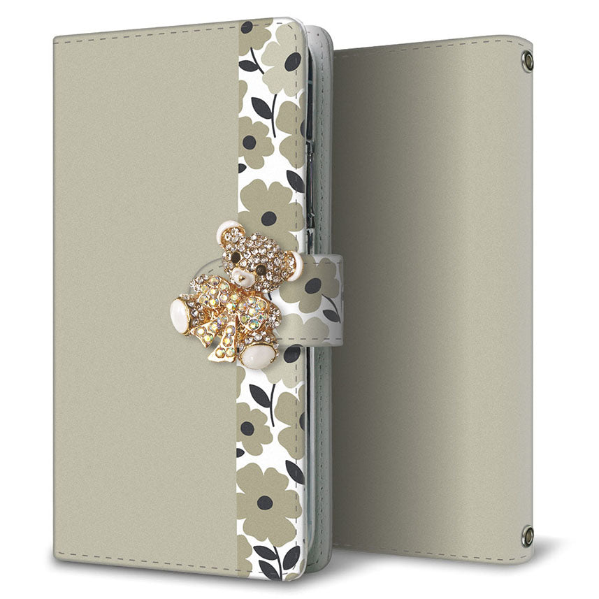Rakuten BIG s 楽天モバイル くすみガーデン 大人かわいい プリント手帳型ケース 耐衝撃