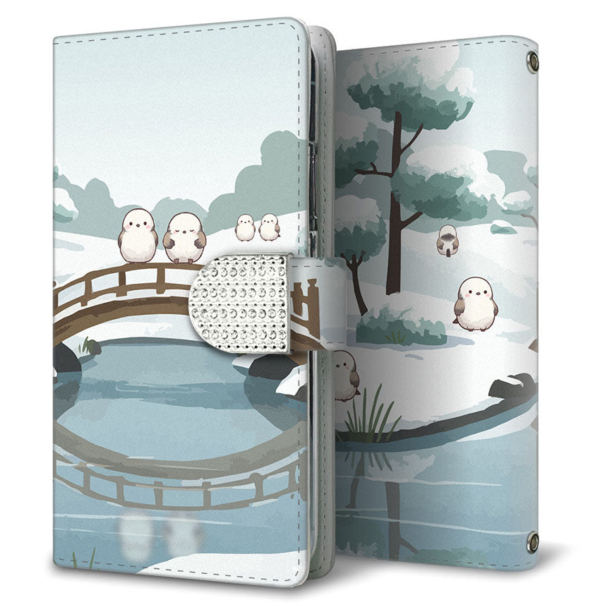 AQUOS zero 801SH SoftBank シマエナガとかわいい時間 プリント手帳型ケース 耐衝撃
