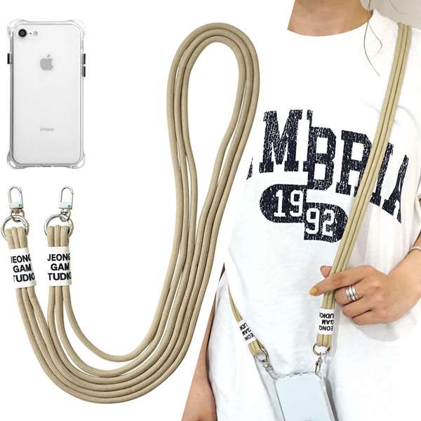 iPhone17 Pro スマホショルダー 【 TPUクリアケース 3連紐ストラップ付 】
