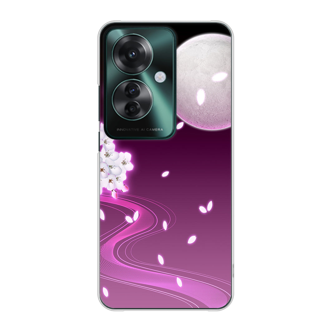 OPPO Reno11 A A401OP Y!mobile 1223 紫に染まる月と桜 ハードケース 背面印刷