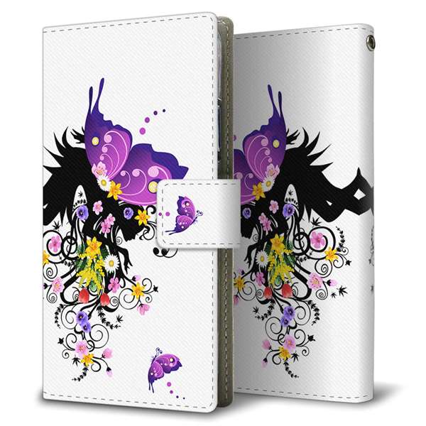 Galaxy S25 SCG31 au 高画質仕上げ プリント手帳型ケース ( 薄型スリム )バタフライ