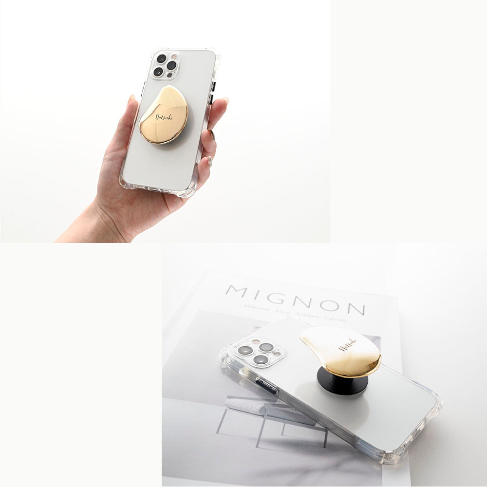 ウォータードロップ 名入れ スマホグリップ スマホスタンド
