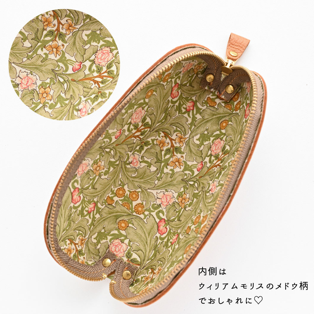 姫路レザー × ウィリアムモリス メガネケース シュリンクレザー