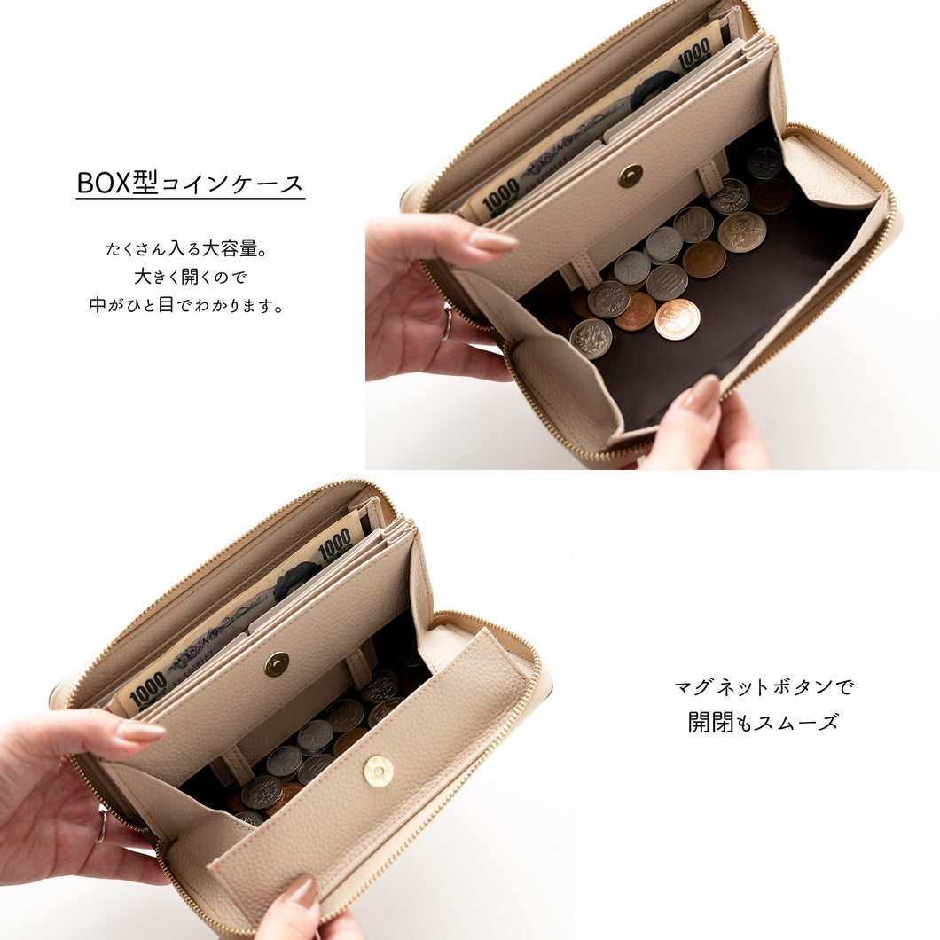 サンポ刺繍 じゃばら式 ロングウォレット 【 シュリンクレザー 刺繍 】長財布 本革 姫路レザー TKM