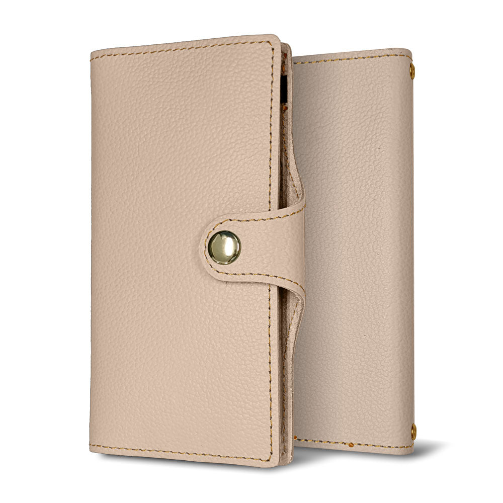 Xperia 10 VI SOG14 au 姫路レザー new シュリンクレザー ナチュラルカラー スマホケース手帳型 ベルト付き 本革 耐衝撃