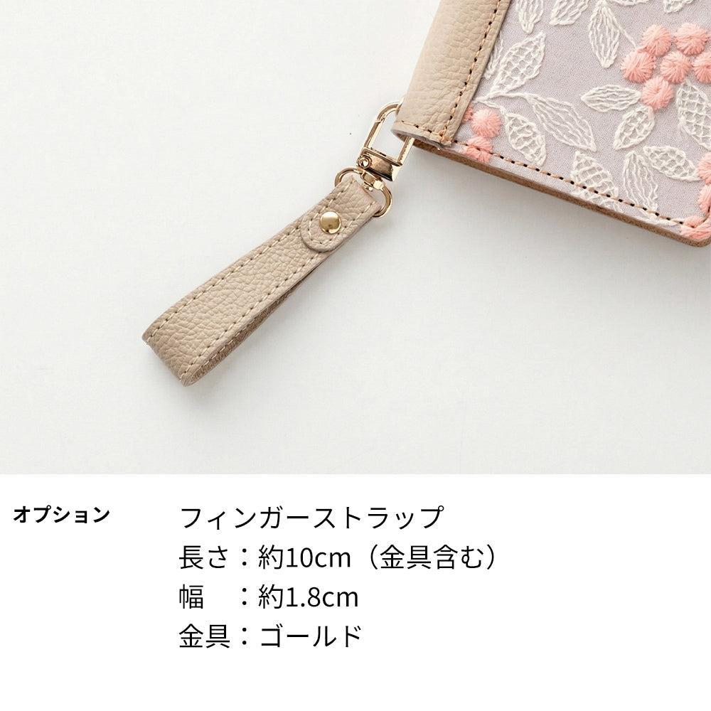 Xperia 10 VI SOG14 au ぷっくりミモザ × シュリンクレザー 本革 サイドマグネット スマホケース 手帳型