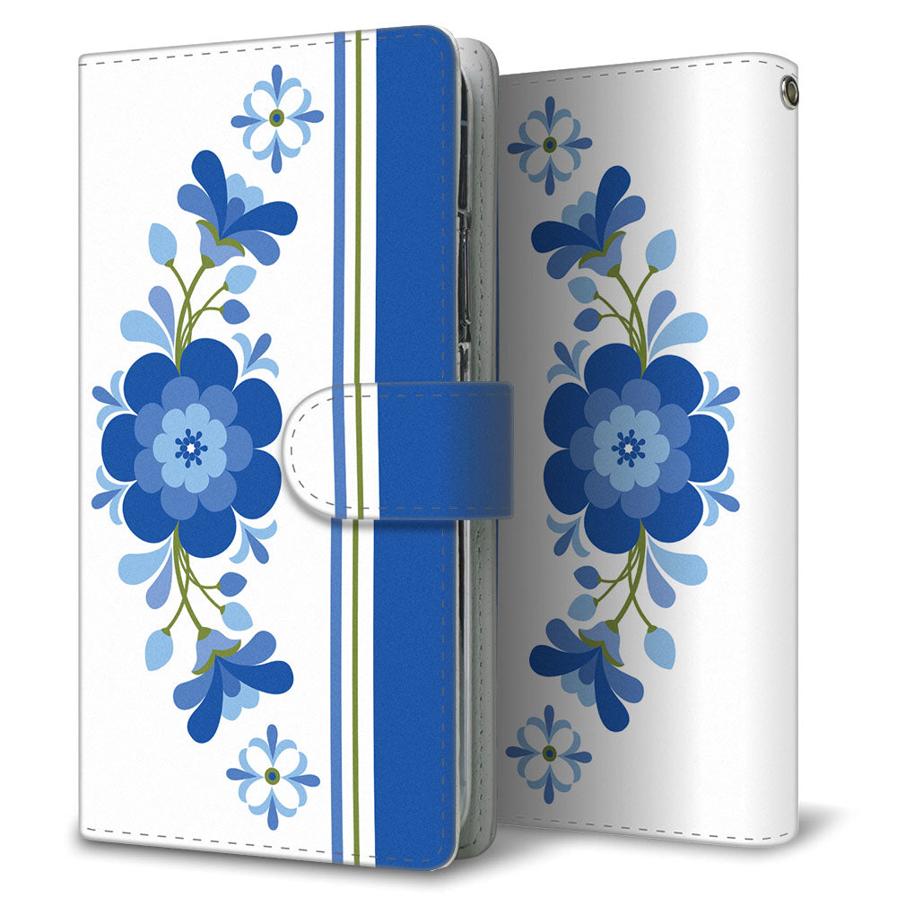 AQUOS sense3 basic 907SH 昭和レトロ 花柄 高画質仕上げ プリント手帳型ケース 耐衝撃