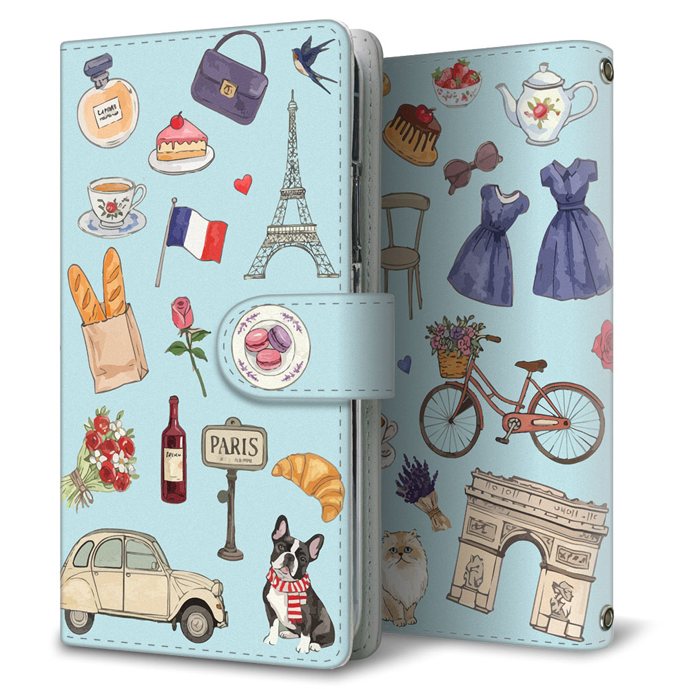 AQUOS sense4 SH-M15 パリジェンヌ 大人かわいい プリント手帳型ケース 耐衝撃