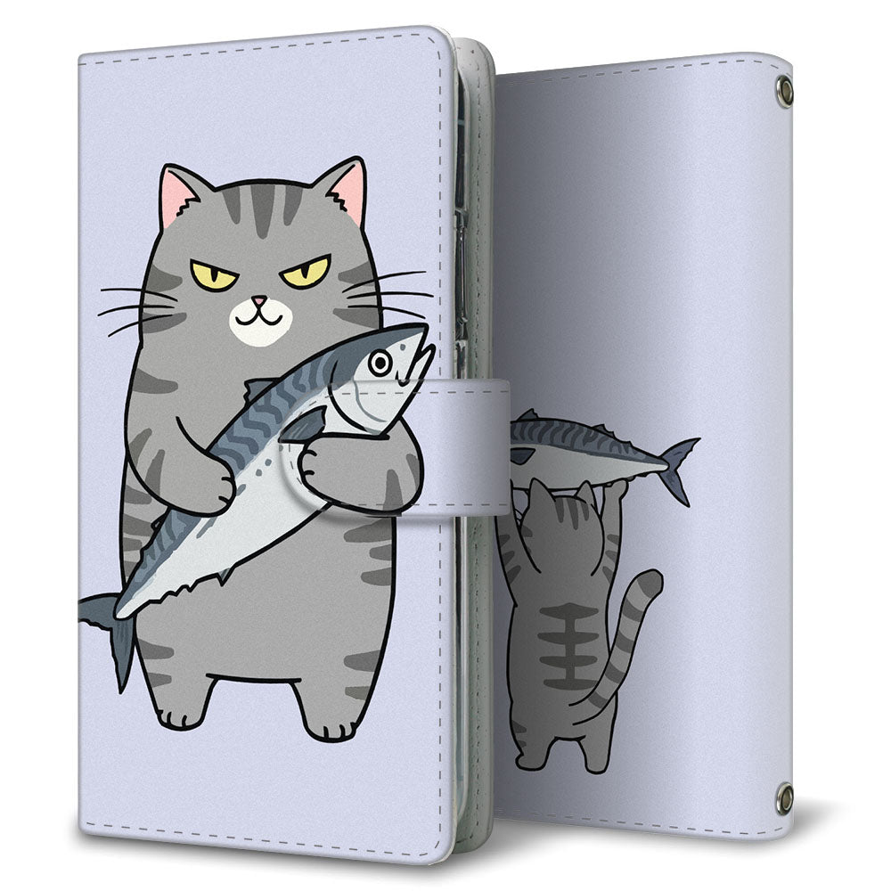iPhone SE (第3世代) サバトラ猫とサバ プリント手帳型ケース 耐衝撃
