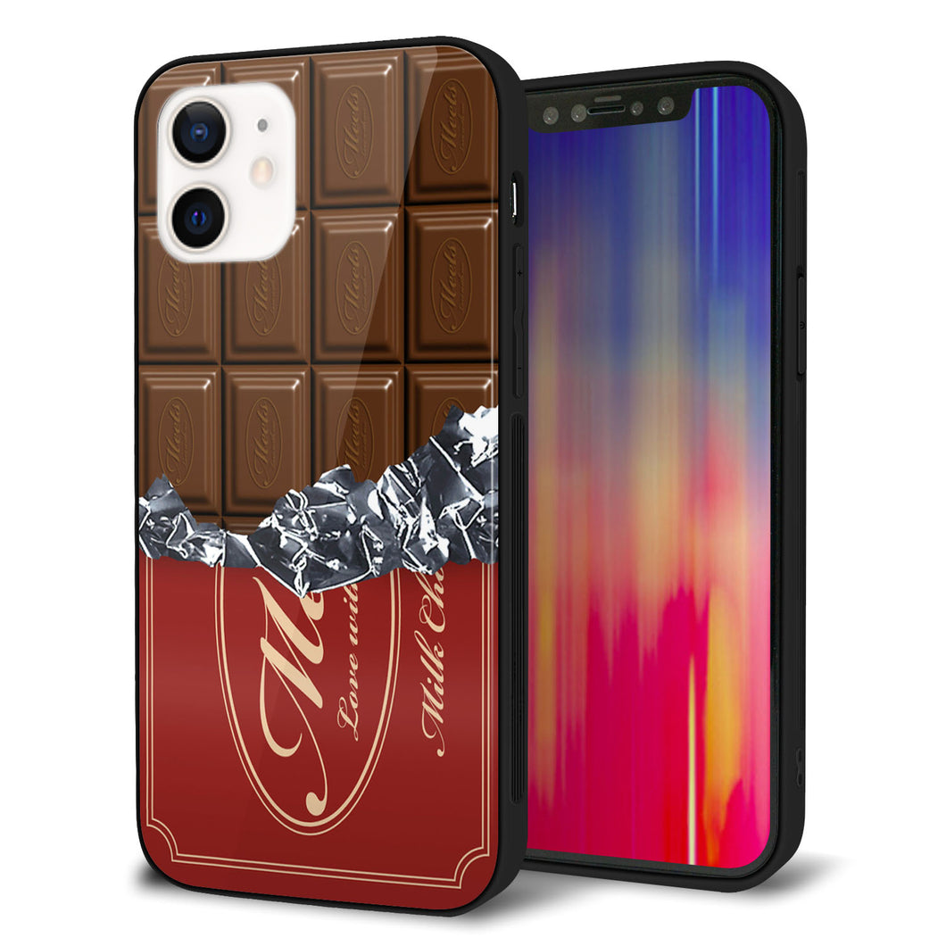iPhone 12 強化ガラス&TPUスマホケース ガラプリ【535 板チョコ-エンジ包装】