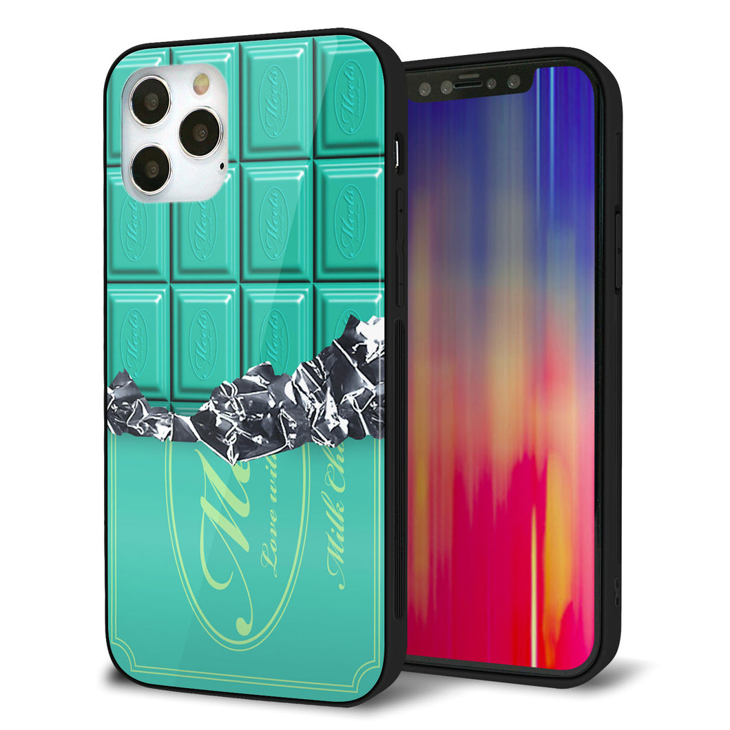 iPhone 12 Pro 強化ガラス&TPUスマホケース ガラプリ【554 板チョコ?ミント】