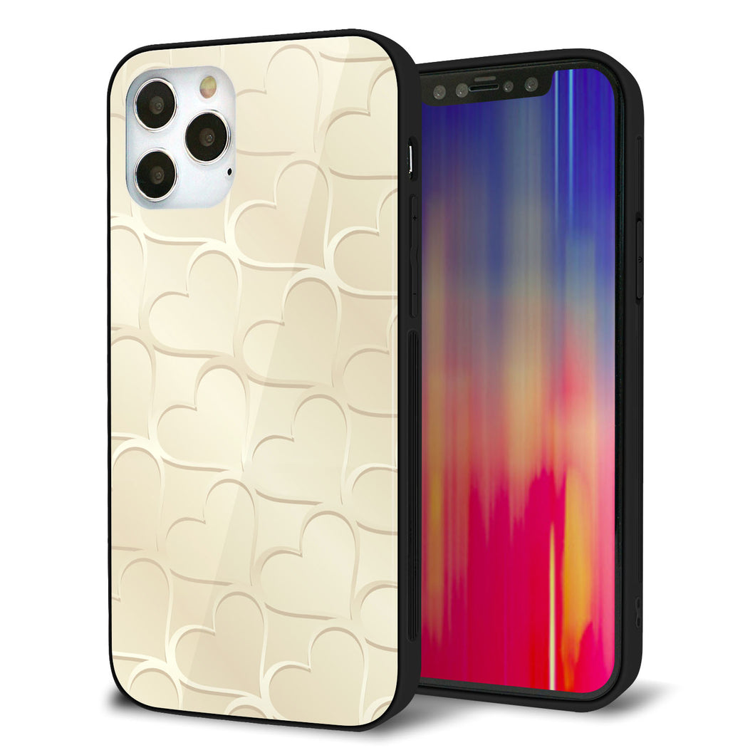 iPhone 12 Pro 強化ガラス&TPUスマホケース ガラプリ【630 かくれハート】