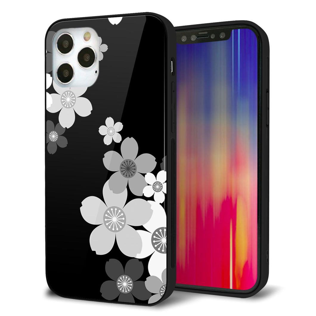 iPhone 12 Pro 強化ガラス&TPUスマホケース ガラプリ【1334 桜のフレーム】
