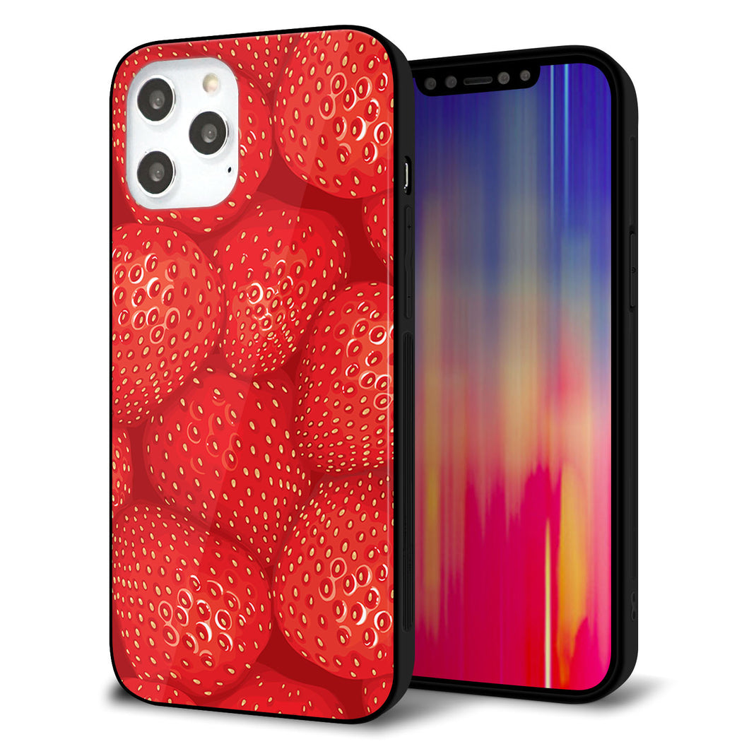 iPhone 12 Pro Max 強化ガラス&TPUスマホケース ガラプリ【444 ストロベリーウォール】