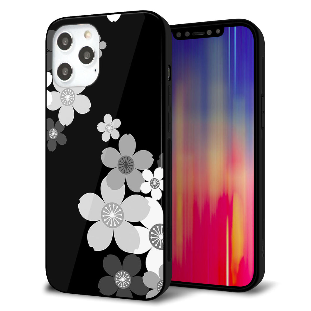 iPhone 12 Pro Max 強化ガラス&TPUスマホケース ガラプリ【1334 桜のフレーム】