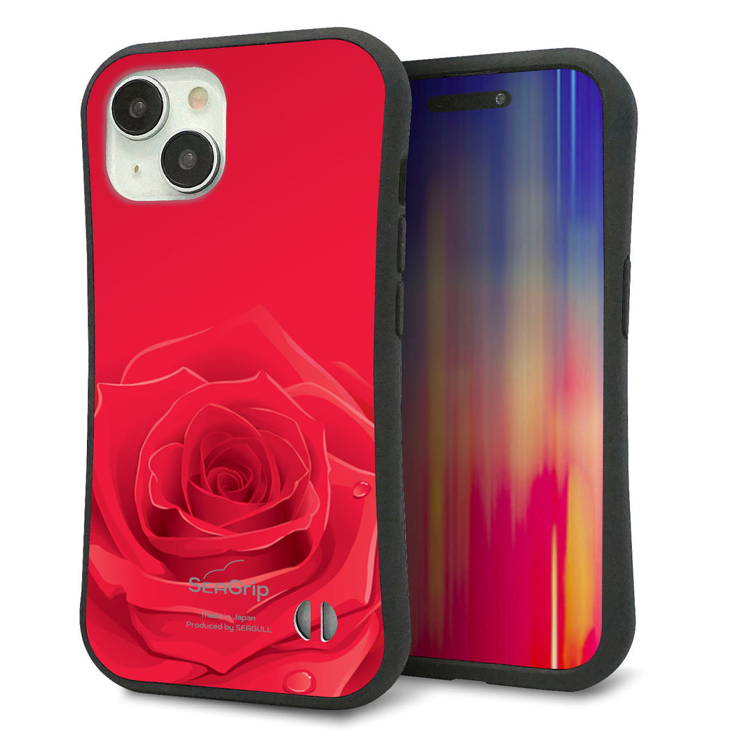 iPhone 15 スマホケース 「SEA Grip」 グリップケース Sライン 【395 赤いバラ】 UV印刷