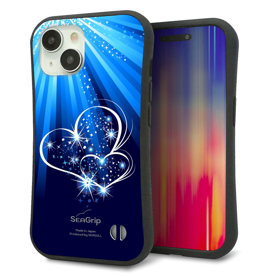 iPhone 15 スマホケース 「SEA Grip」 グリップケース Sライン 【702 スイミングハート】 UV印刷