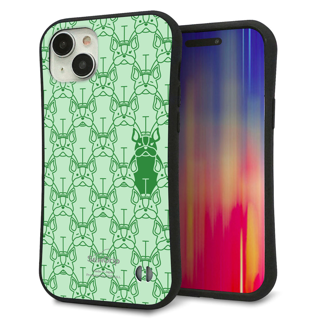 iPhone 15 Plus スマホケース 「SEA Grip」 グリップケース Sライン 【MA916 パターン ドッグ】 UV印刷