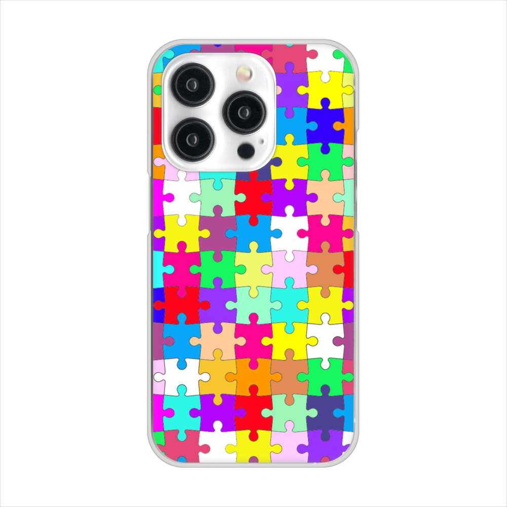 iPhone 15 Pro 727 カラフルパズル ハードケース 背面印刷