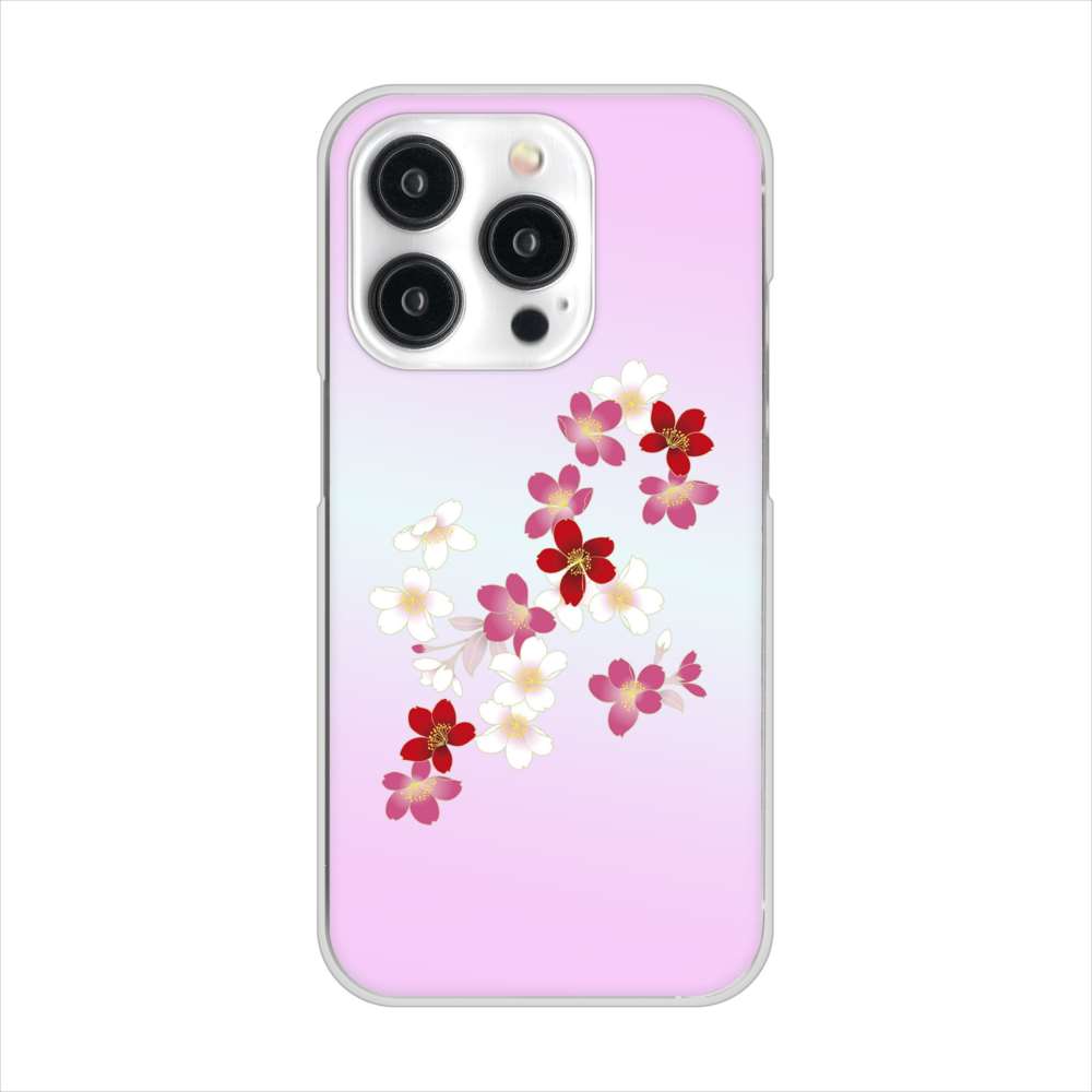 iPhone15 Pro 高画質仕上げ 背面印刷 ハードケース和花柄