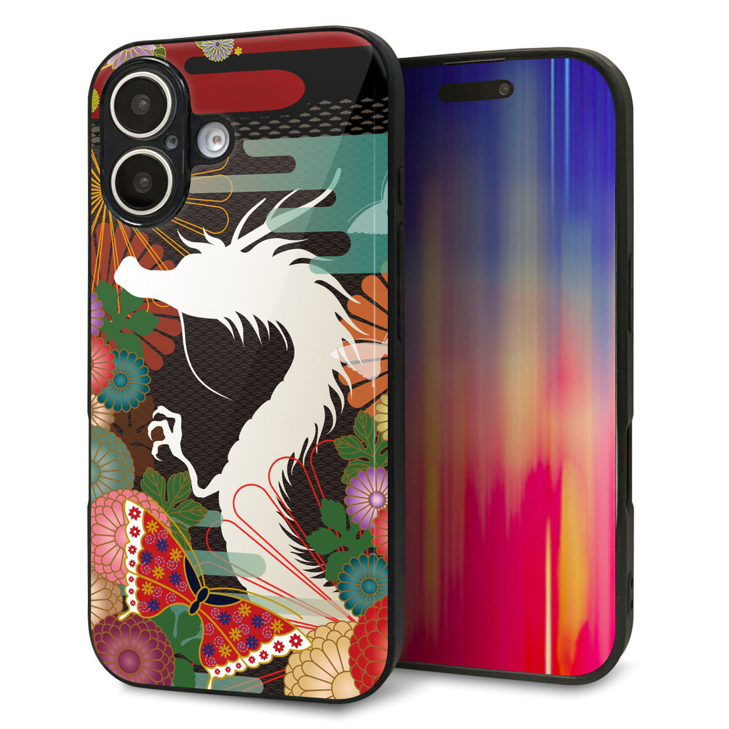 iPhone16 強化ガラス&TPUスマホケース ガラプリ【635 白龍】