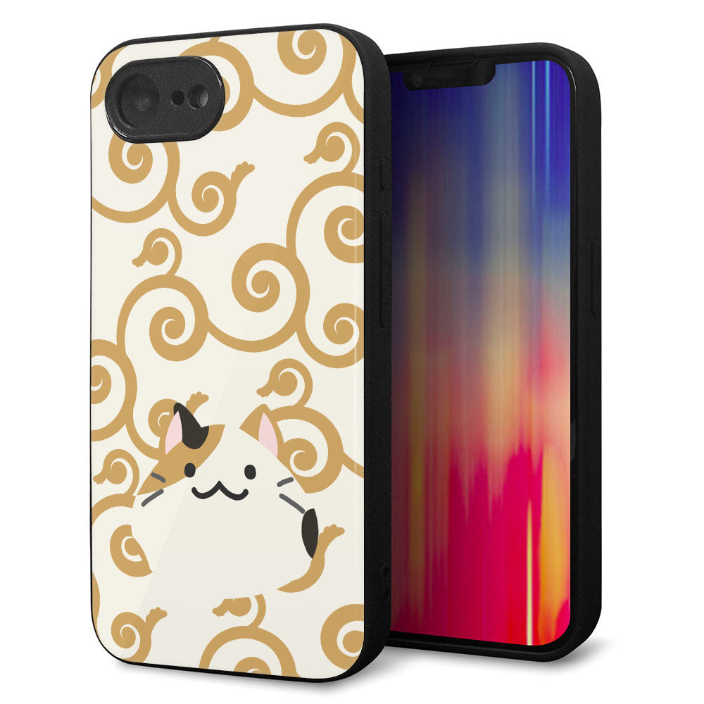 iPhone16e 強化ガラス&TPUスマホケース ガラプリ【HA245 もちねこ ミケ】