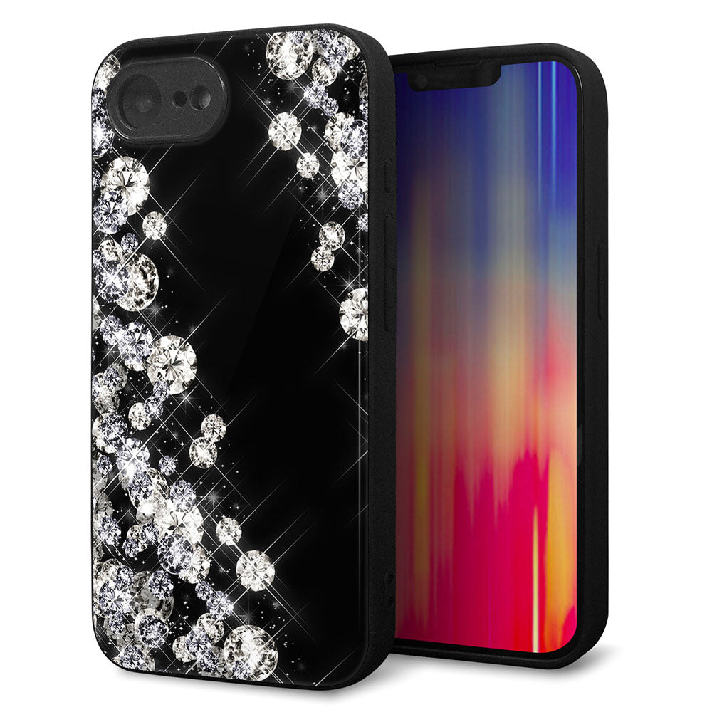 iPhone16e 強化ガラス&TPUスマホケース ガラプリ【VA871 ダイヤモンドフレーム】
