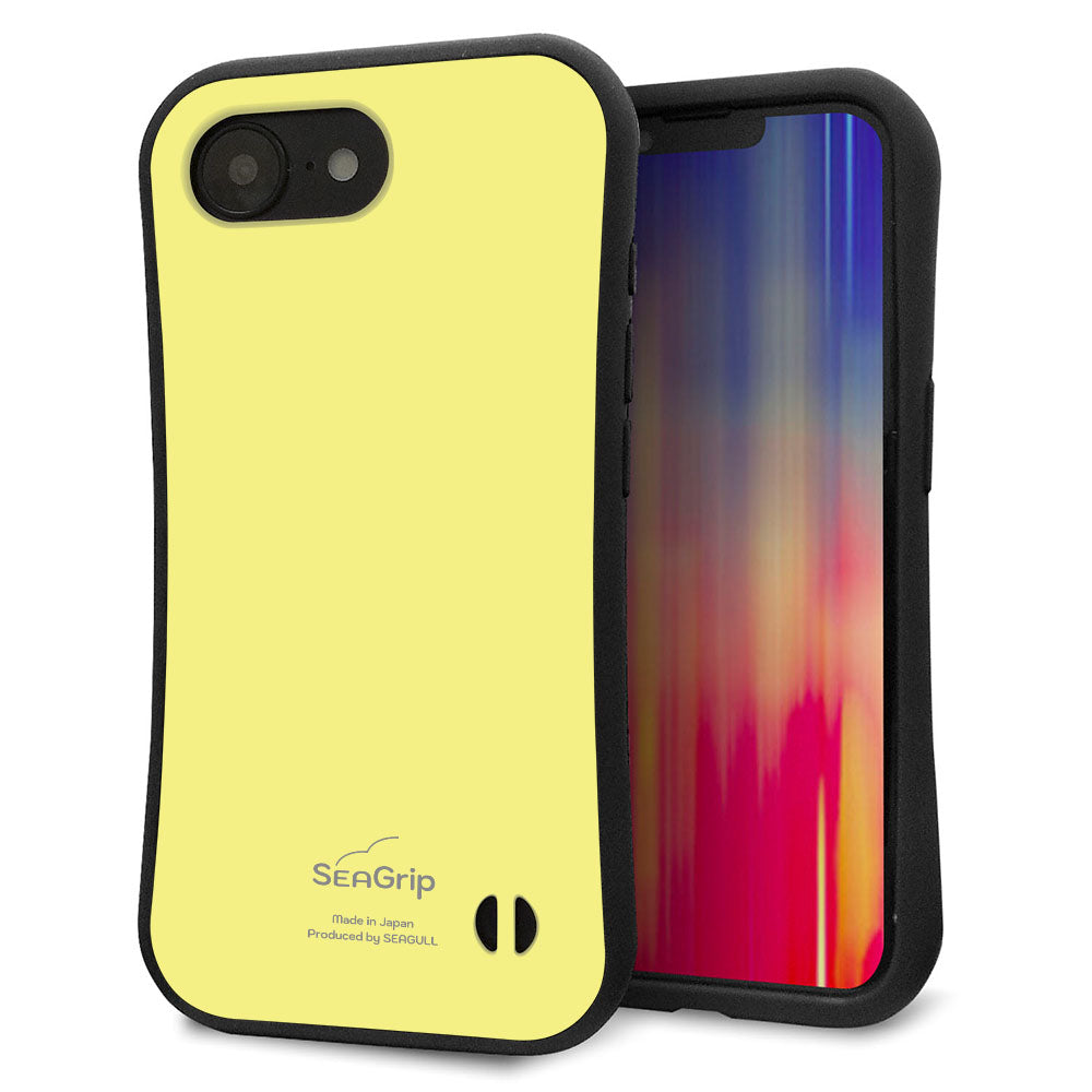 iPhone16e スマホケース 「SEA Grip」 グリップケース Sライン 【KM897 パステルカラー(パステルイエロー)】 UV印刷