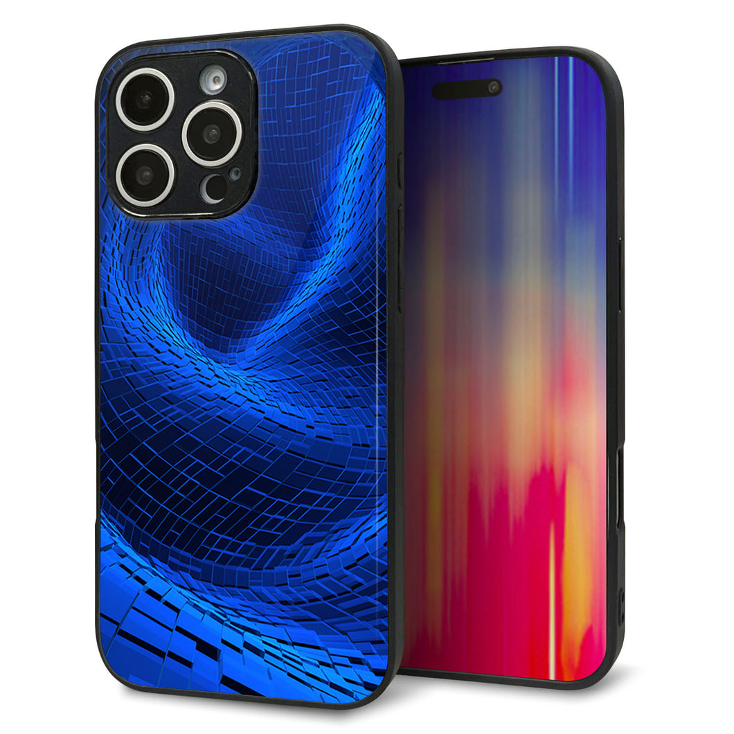iPhone16 Pro Max 強化ガラス&TPUスマホケース ガラプリ【1302 ワープブルー】