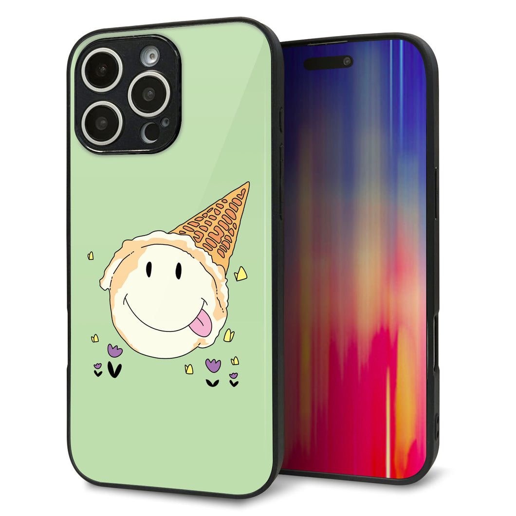 iPhone16 Pro Max 強化ガラス&TPUスマホケース ガラプリ【MA902 アイスクリーム】