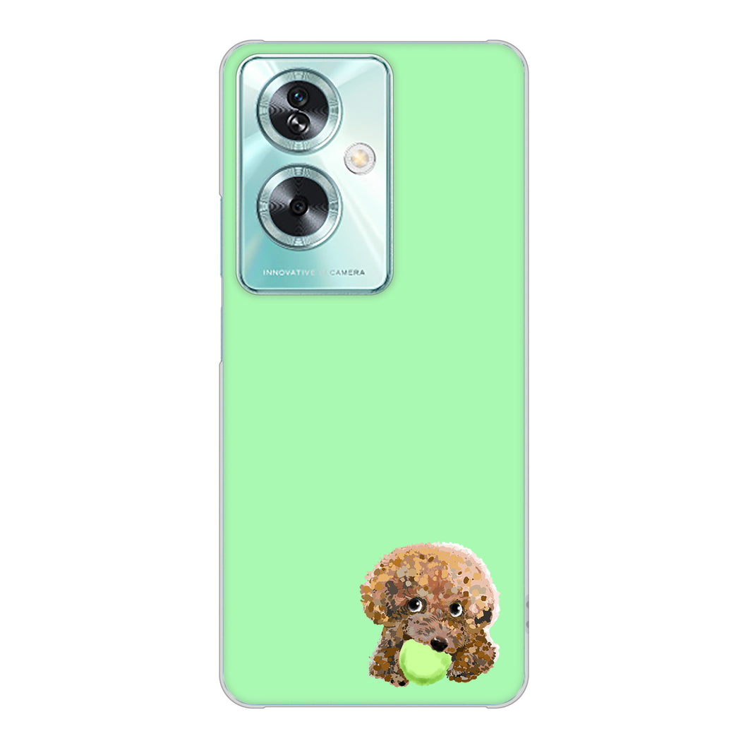 OPPO A79 5G 高画質仕上げ 背面印刷 ハードケーストイプードル&ボール