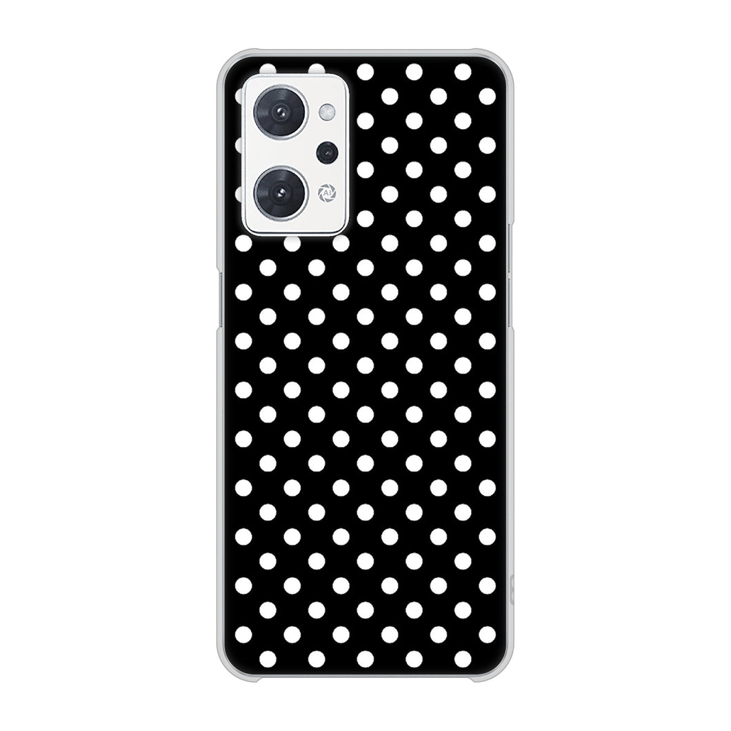 OPPO reno9 A 高画質仕上げ 背面印刷 ハードケースシンプル柄(水玉)