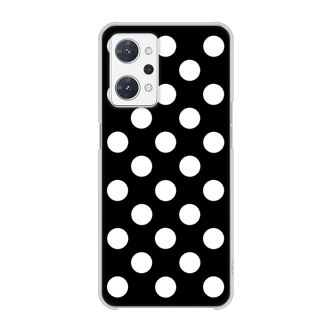 OPPO reno9 A 高画質仕上げ 背面印刷 ハードケースシンプル柄(水玉)