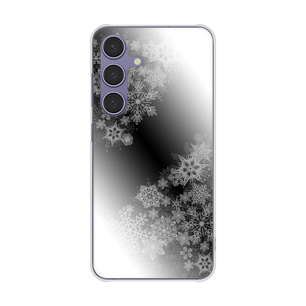 Galaxy S24 SC-51E docomo YJ340 モノトーン 雪の結晶 ハードケース 背面印刷