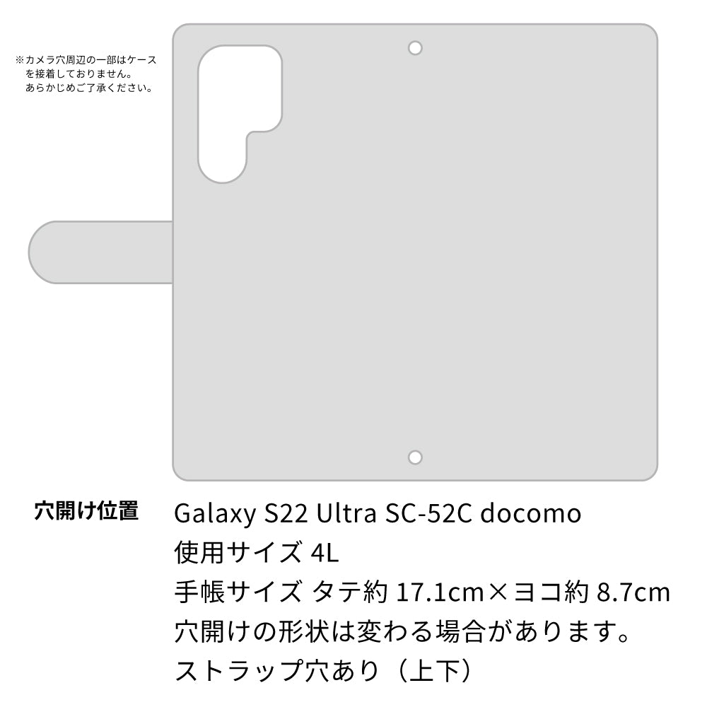 Galaxy S22 Ultra SC-52C docomo かくれ市松模様 イタリアンレザー 手帳型ケース 耐衝撃