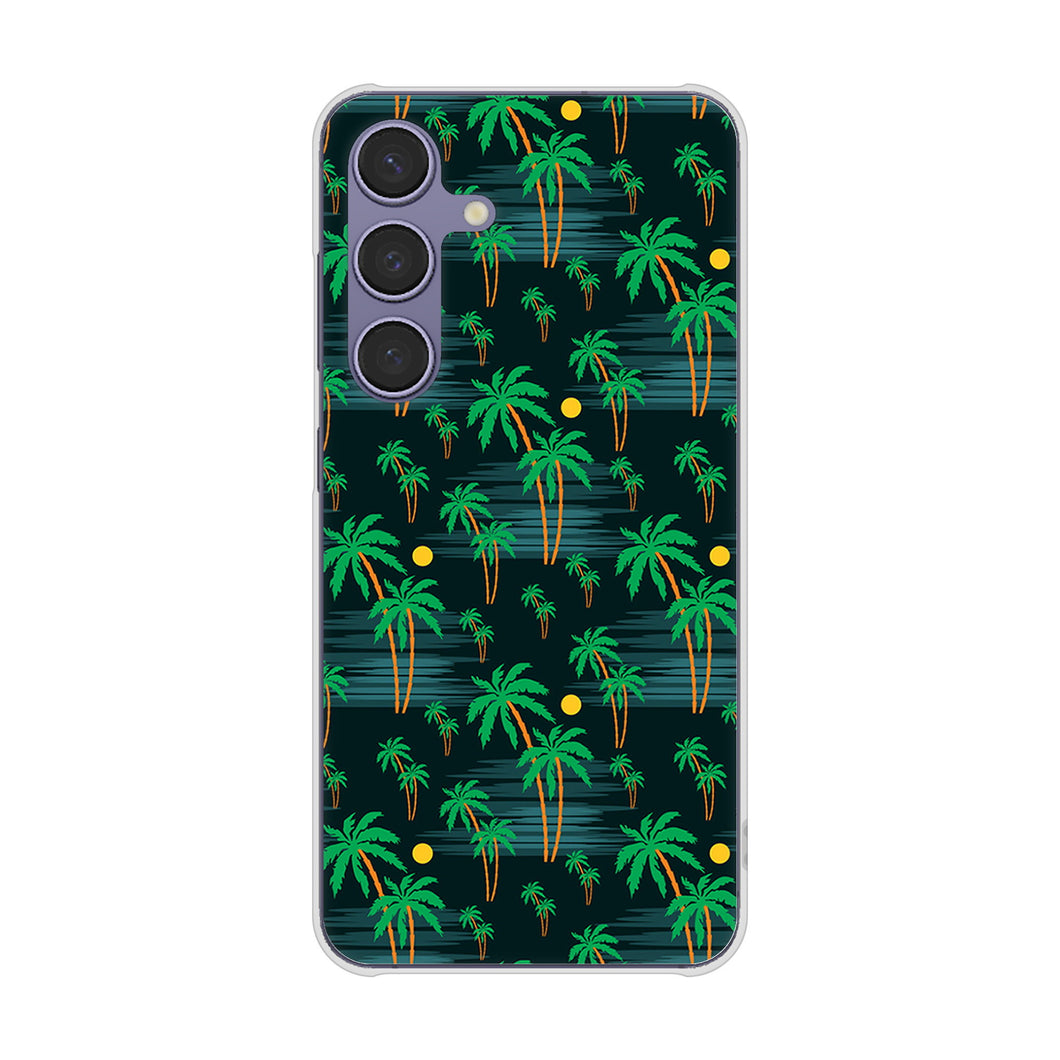 Galaxy S24 SCG25 au 1315 月夜とヤシ ハードケース 背面印刷
