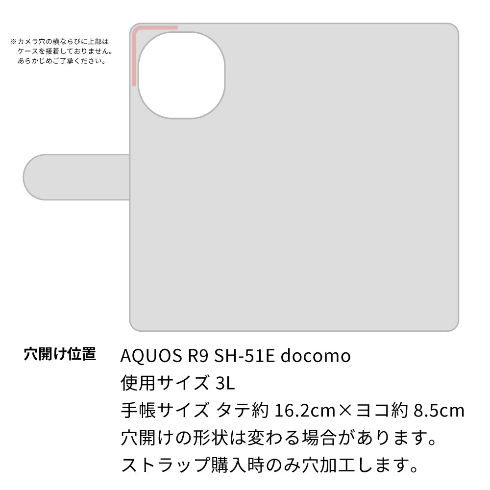 AQUOS R9 SH-51E docomo ステンドグラス&イタリアンレザー 手帳型ケース 耐衝撃