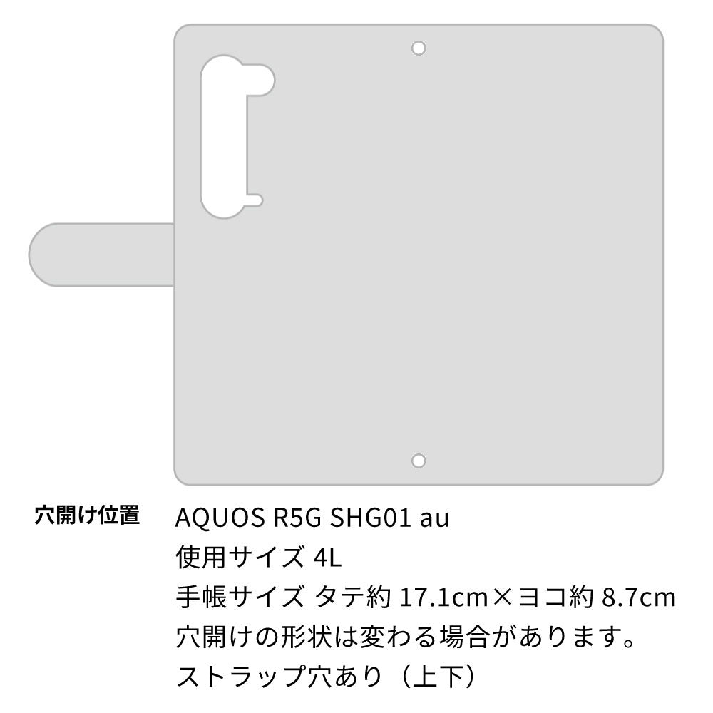 AQUOS R5G SHG01 au クリアプリントブラックタイプ 手帳型ケース