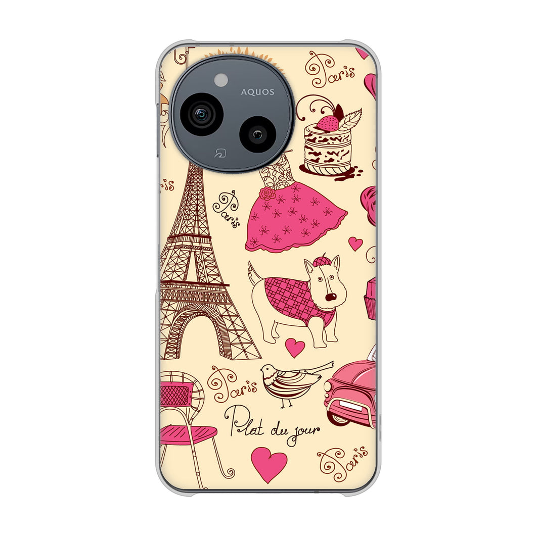 AQUOS sense9 SH-M29 高画質仕上げ 背面印刷 ハードケースLOVE フランス